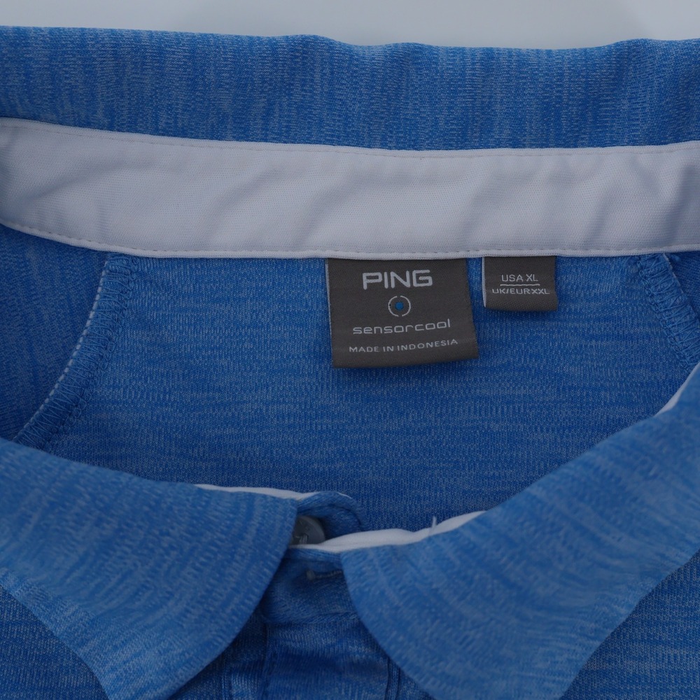 Ping‎ Sensorcool Mens XL Blue Heathered Short Sleeve Golf Polo Shirt - Picture 4 of 7